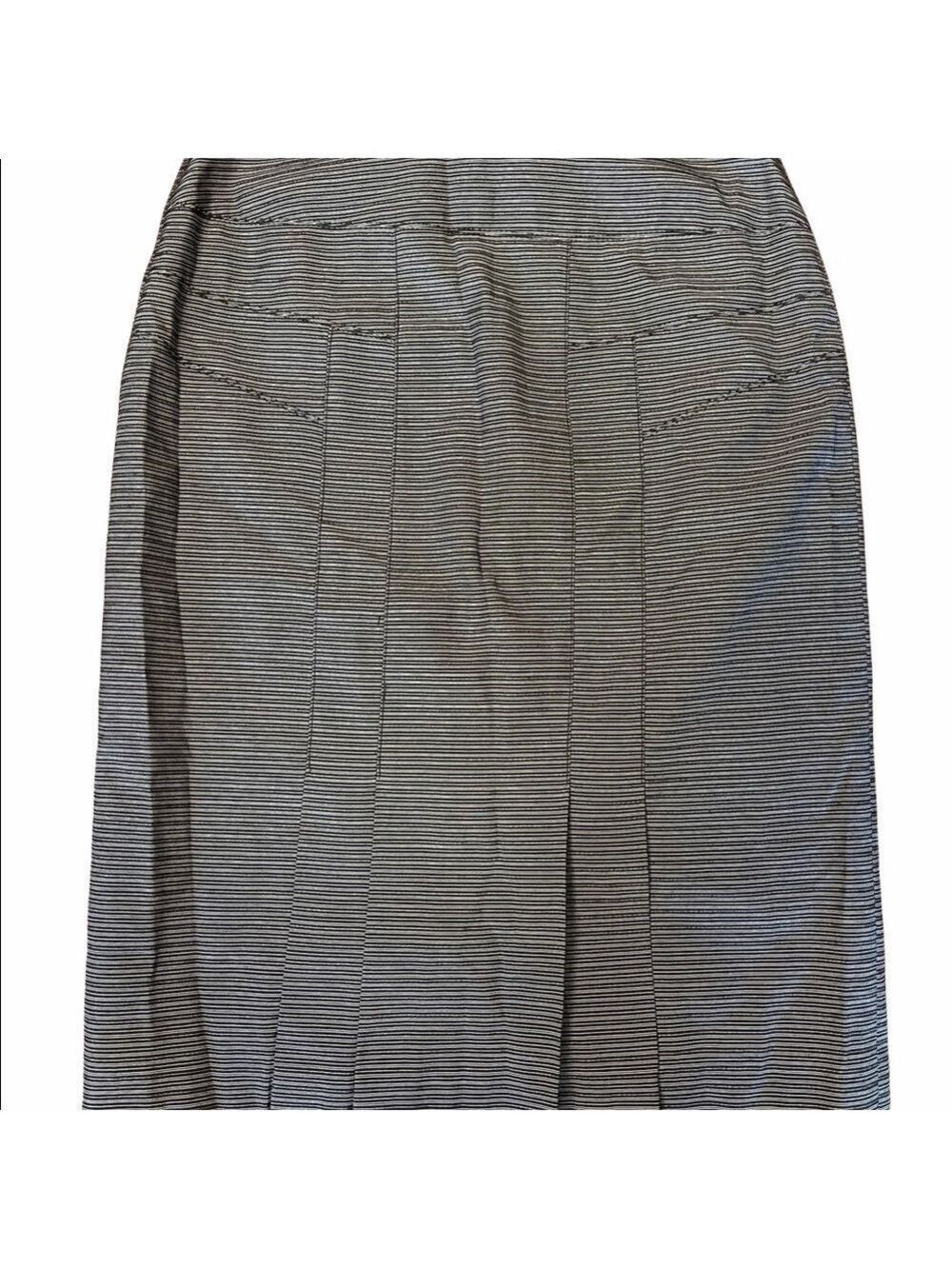 Bianca Nygard Women’s Striped Pencil Skirt with Metallic Thread Pleated … - Picture 5 of 8